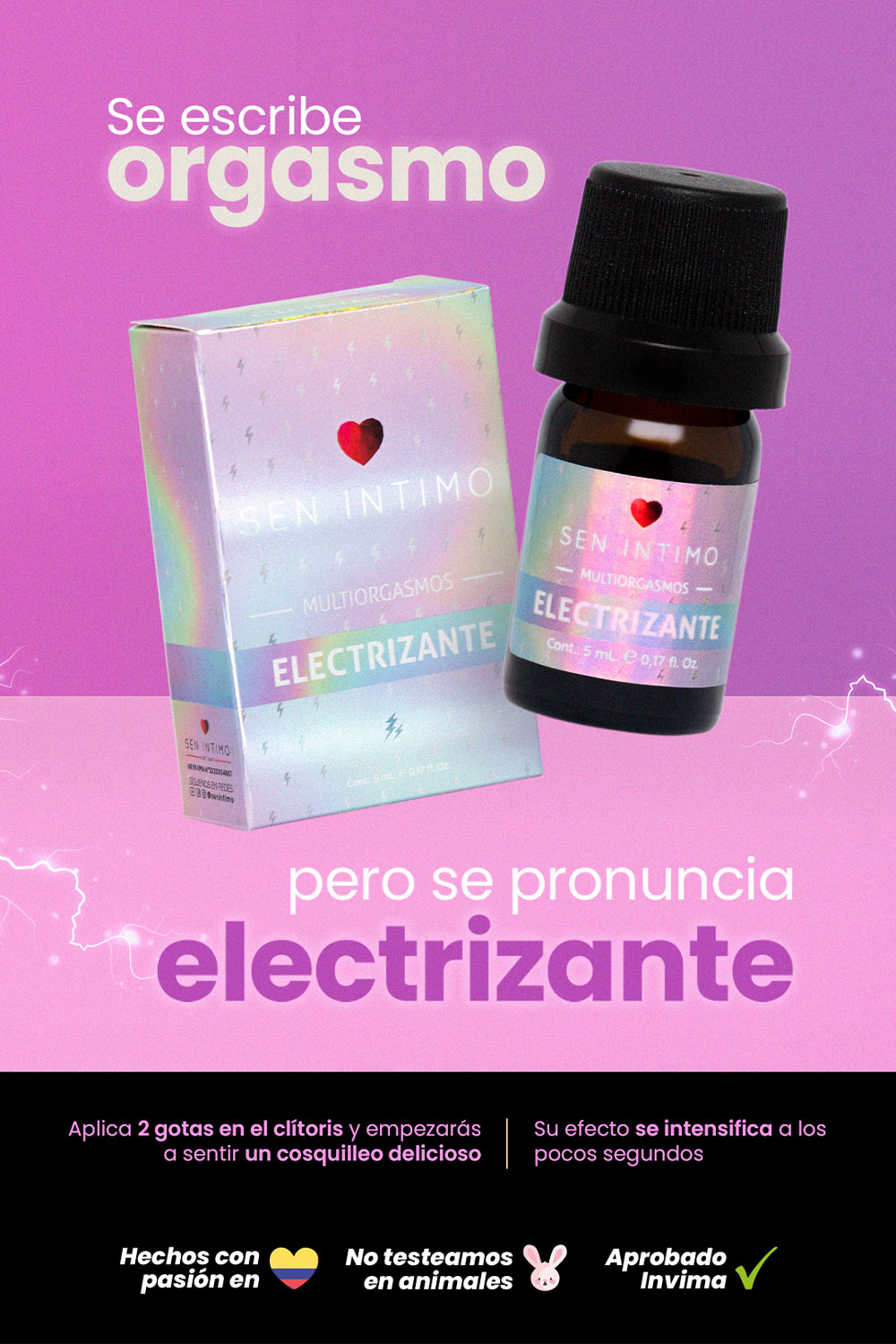 SEN INTIMO MULTIORGASMOS | Serum Intensificador de Clítoris Base Agua 5 ml