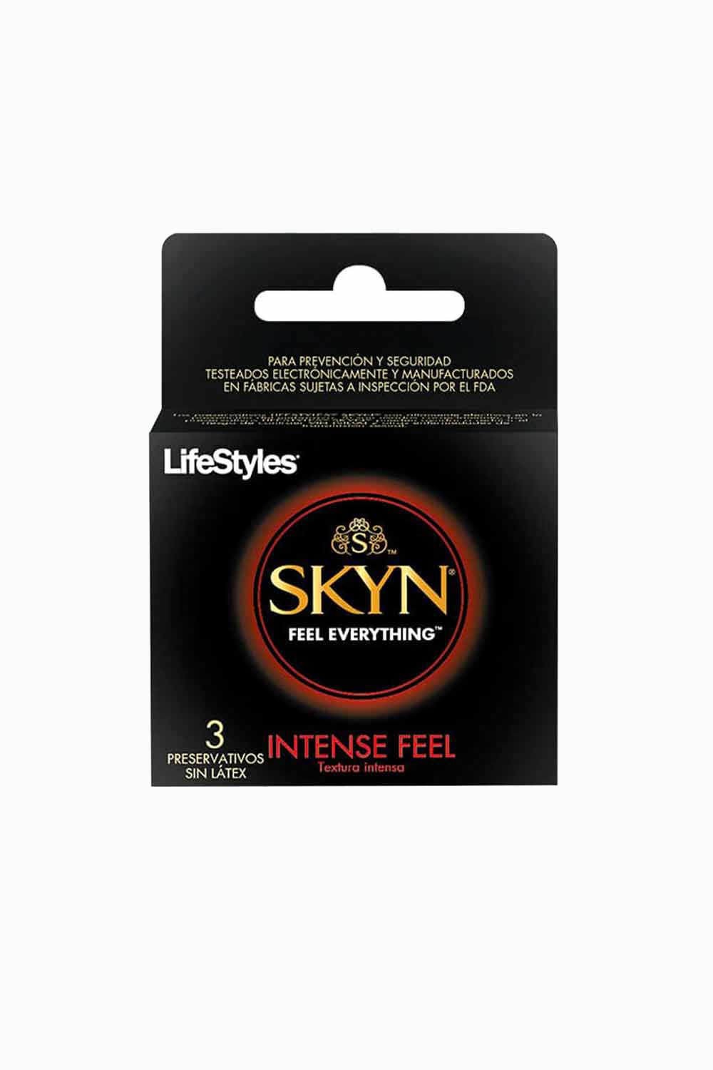 SKYN INTENSE FEEL | Condones Sin Latex con Textura Lifestyles x3