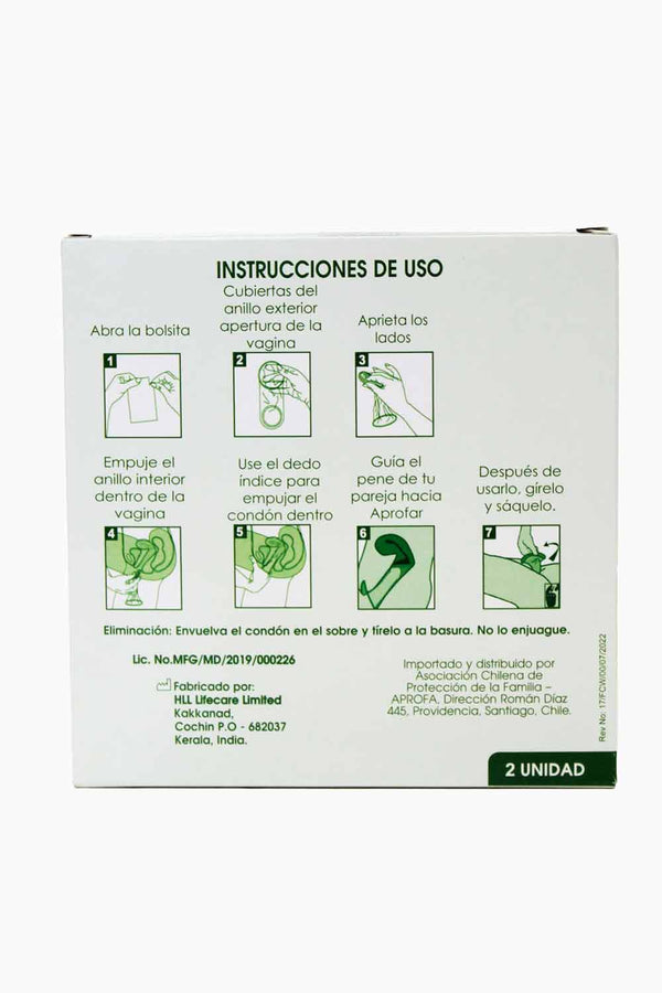 CONDÓN FEMENINO | Condón Vaginal Aprofa x2