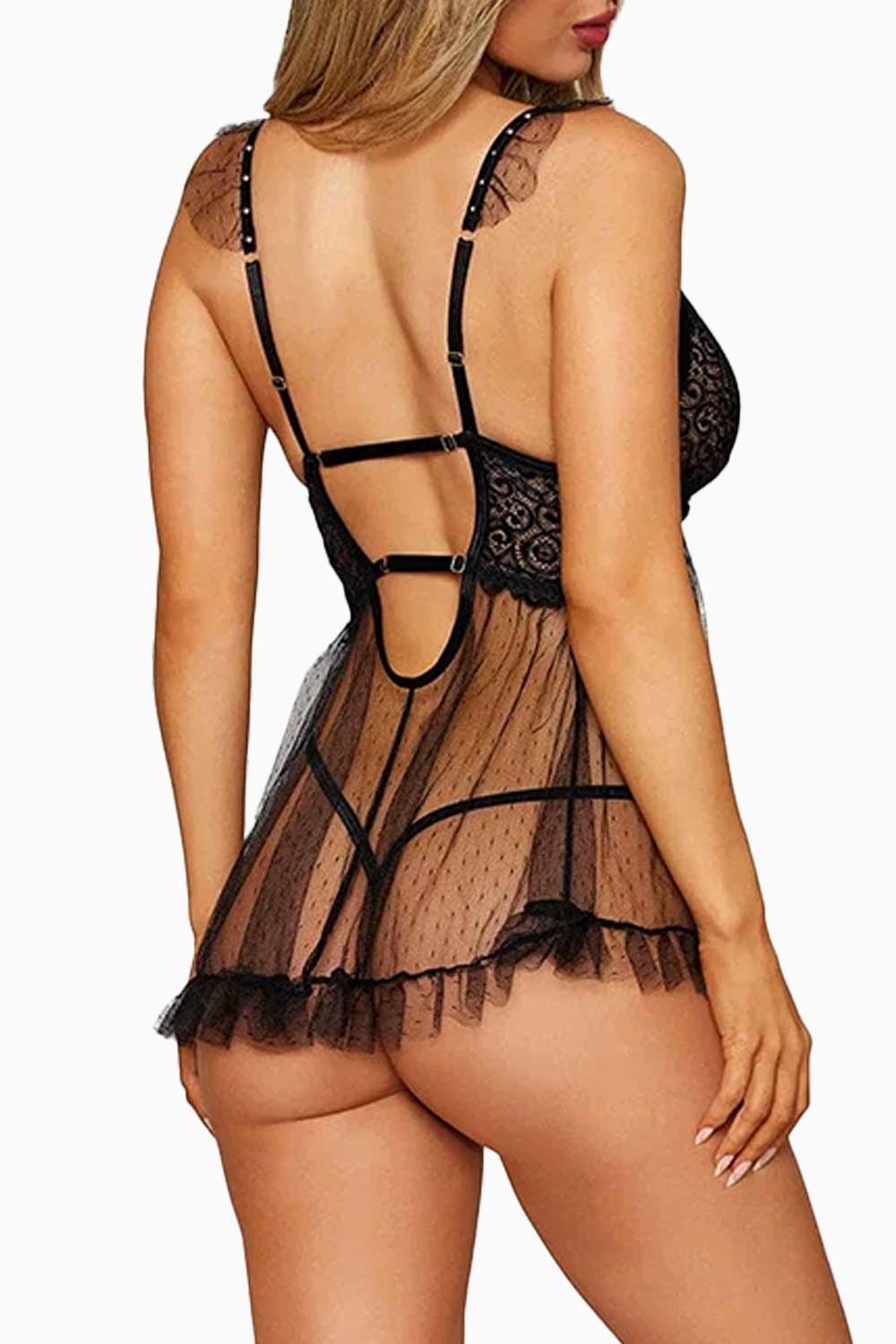 NOIR DESIRE | Babydoll Negro con Colaless