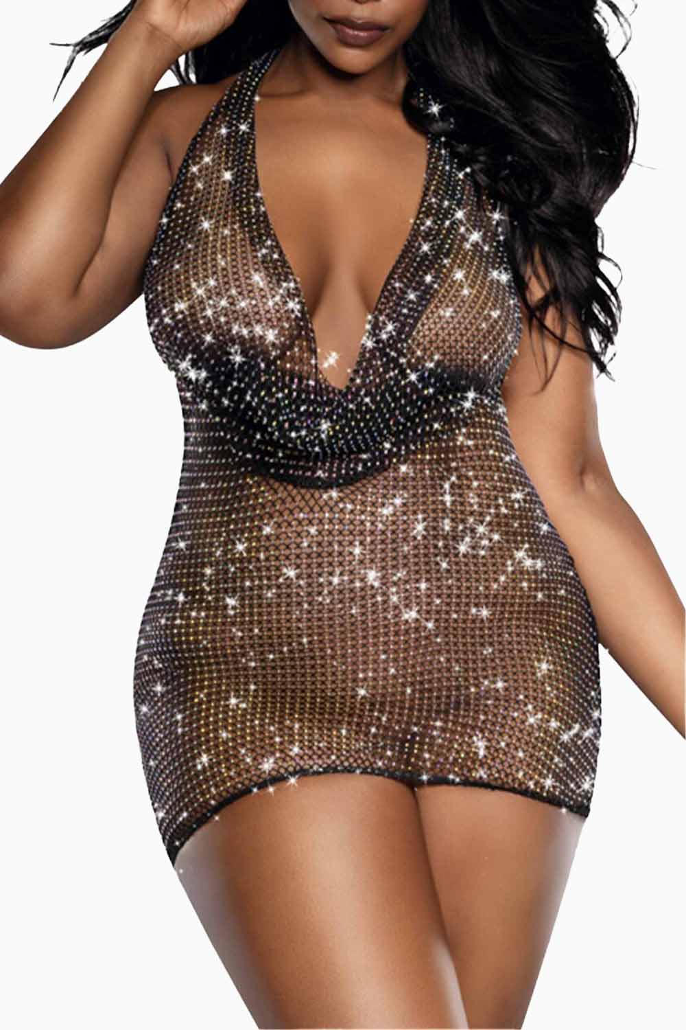 SHINE BRIGHT | Mini Vestido con Escote Drapeado