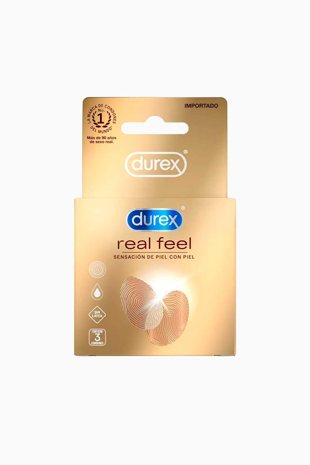 REAL FEEL | Condones Máxima Sensibilidad Sin Latex Durex x3