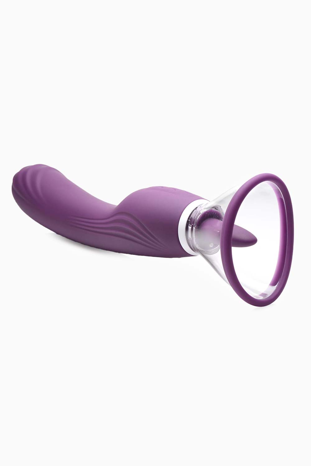 Estimulador oral con lengua y succión, diseño ergonómico en silicona suave