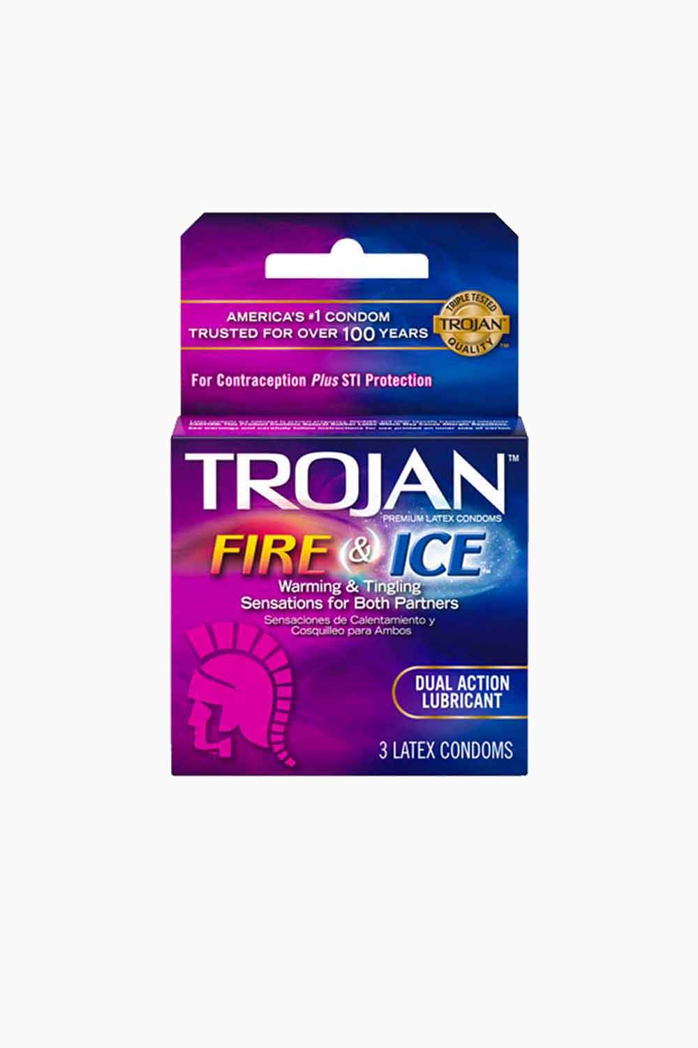 FIRE & ICE | Condones con Estimulante Frío/Calor Trojan x3
